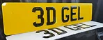 3D gel number plate