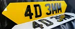 4D 3mm laser cut number plate