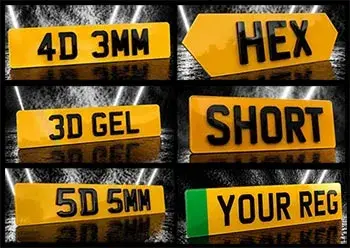 Number plate types available at Number 1 Plates