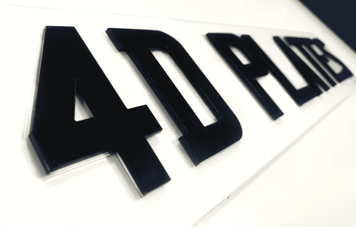 4d number plate close up