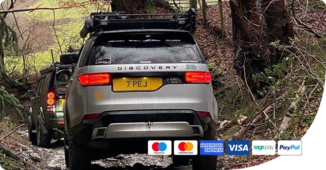 Land rover number plates on car