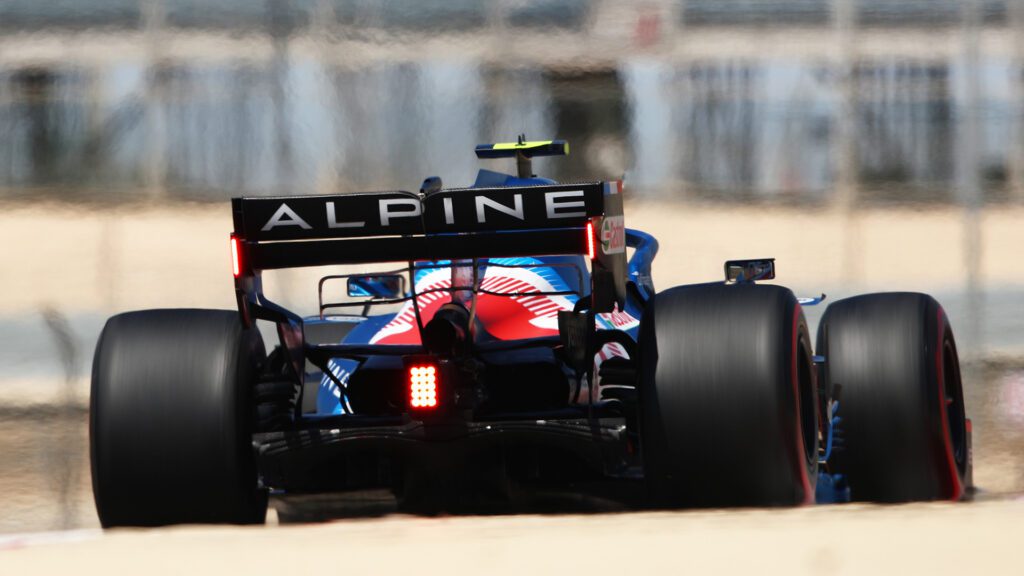 The rear of an Alpine F1 car