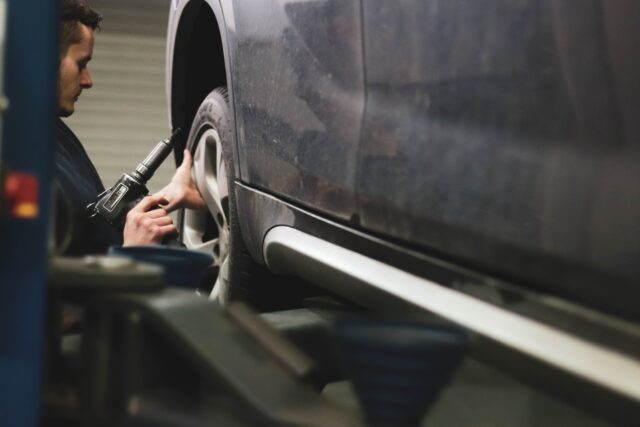 Working on a tyre