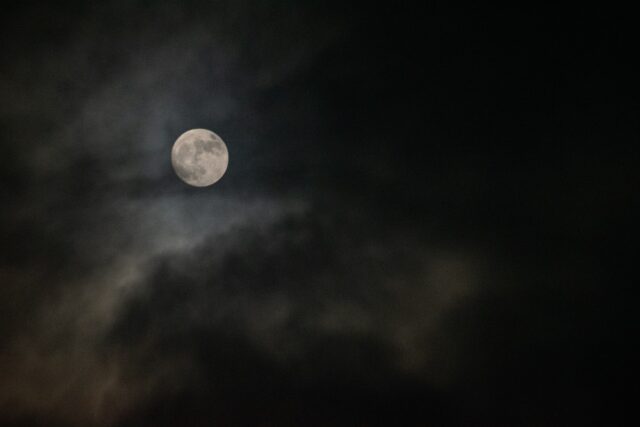Moon lit night sky 