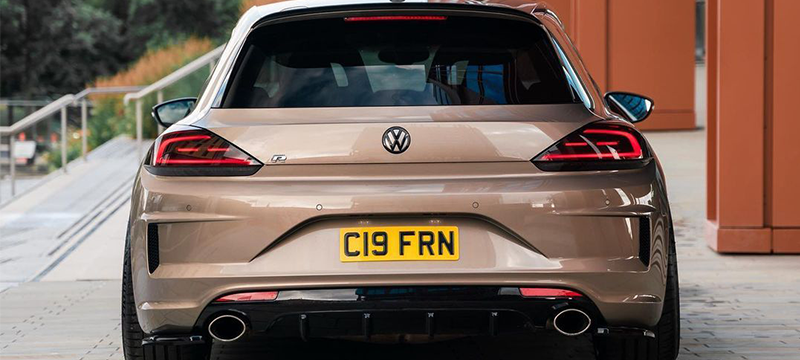 VW with short 3d gel number plate